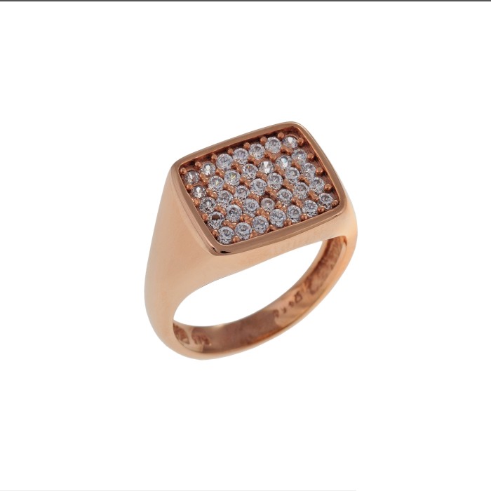 Rose gold ring with white natural diamonds
